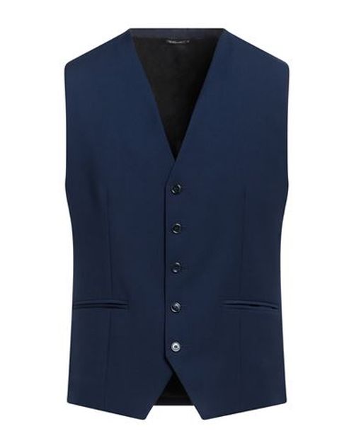 Man Tailored Vest Navy Size 40 Polyester, Viscose, Elastane