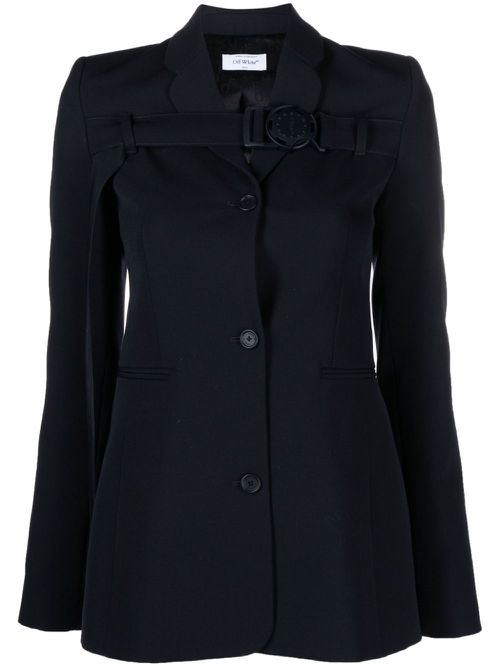 Buckled virgin wool blazer - Blue