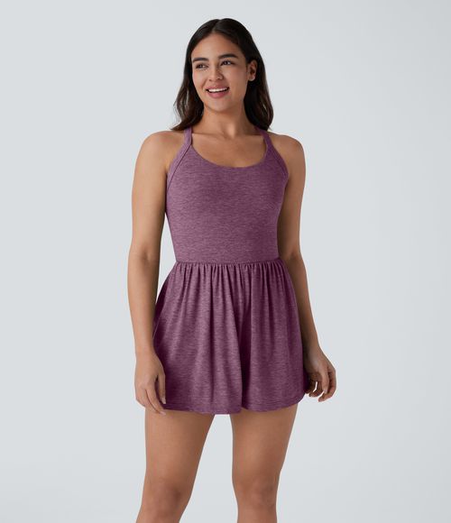 Pocket 2-in-1 Romper-Easy Peezy Edition  - Red Violet Floral Yarn