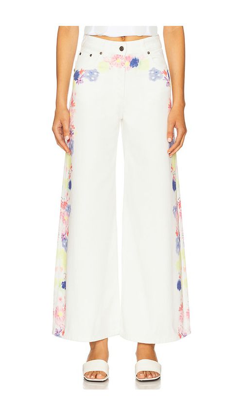 MSGM Printed Wide Leg Pants in White. -  40 also in 36