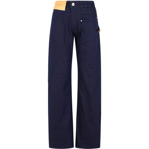 Jw Anderson Workwear' Cotton Pants With Blue Twisted Leg