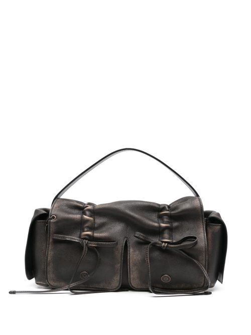 Faded-effect tote bag - Brown