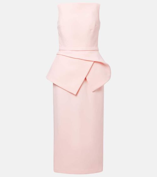 Belted crêpe midi dress