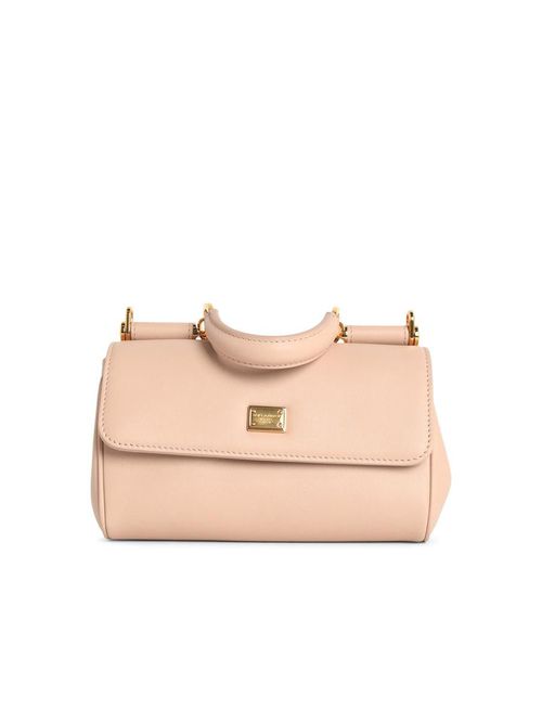 Small 'Sicily' Leather Handbag Nude