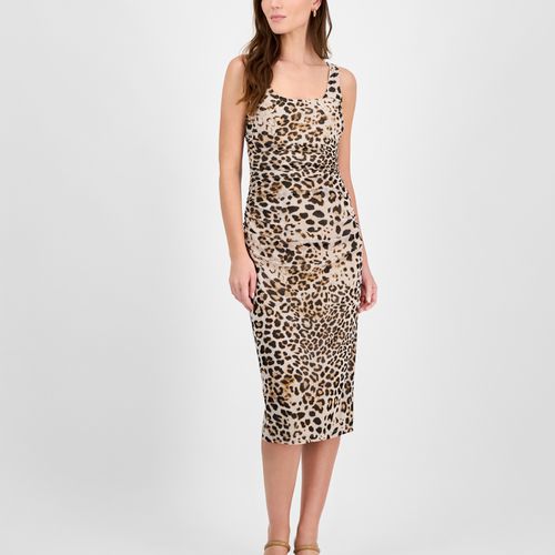 Bar III | Women's Animal-Print Mesh Ruched Midi Dress, Exclusively at  Macy's - Desert Sand Multi | Realry