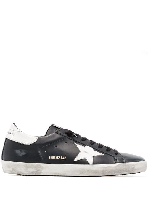 Super-Star distressed-effect sneakers - BLACK LEATHER/WHITE STAR