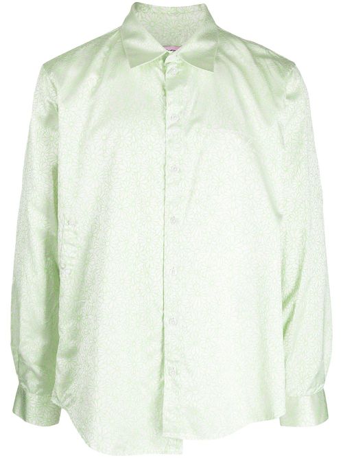 Wrap floral print shirt - Green