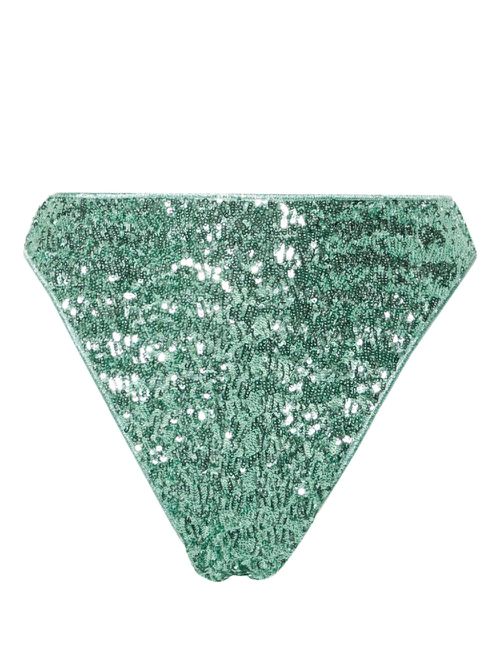 Sequin-embellished bikini bottoms - Green