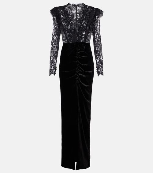 Lace and velvet gown