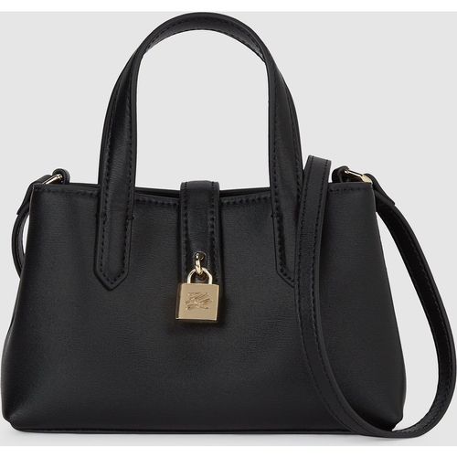 Karl Lagerfeld - K/autograph Mini-umhängetasche Mit Vorhängeschloss, Damen, Schwarz/gold, Größe: One