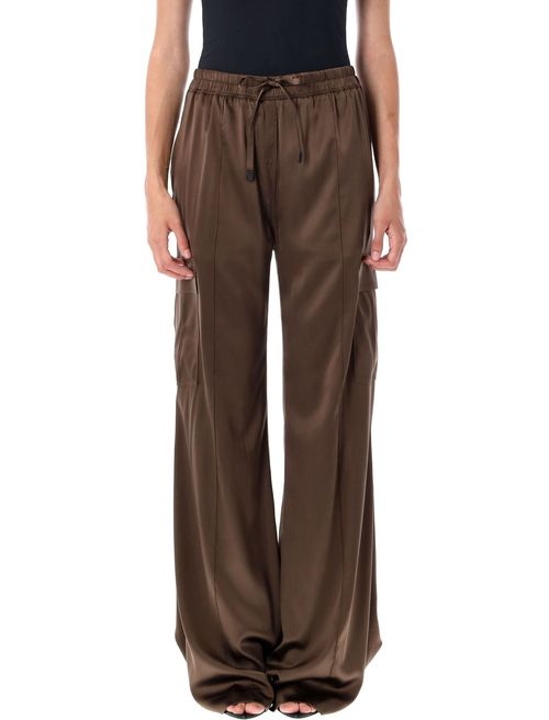 Stretch Silk Satin Cargo Pj Pants