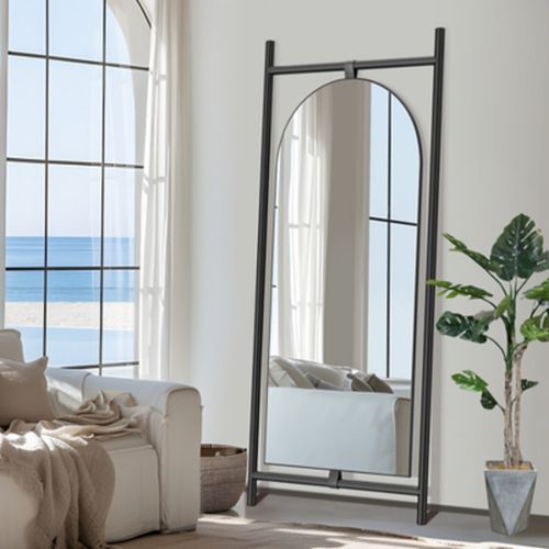 Dovelina Dulcea Ladder-Style Arch Framed Mirror, Black