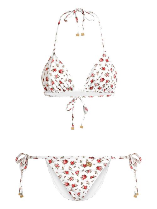 Roses Print Bikini Set