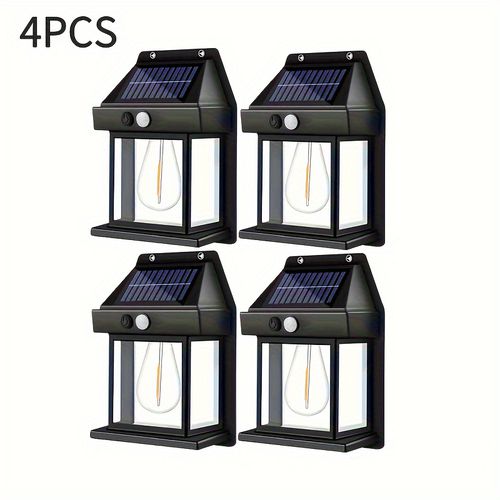 TEMU 8/6/4/2pcs Solar Wall Lights Outdoor, Dusk To Dawn Motion Sensor Lights, Motion Sensor Solar Porch Lights With 3 , For Patio, Garage, Shed