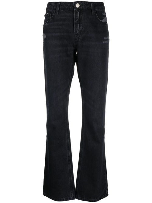 Low-rise cotton flared jeans - Black