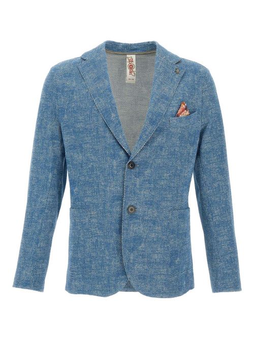 Textured button-up blazer - Blue