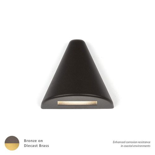 WAC Lighting 1-Light LED 12V Triangle Deck and Patio Light in Bronzed Brass - 3021-27BBR