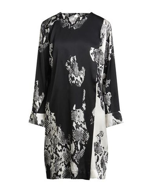 Woman Midi dress Black Size 12 Silk, Elastane