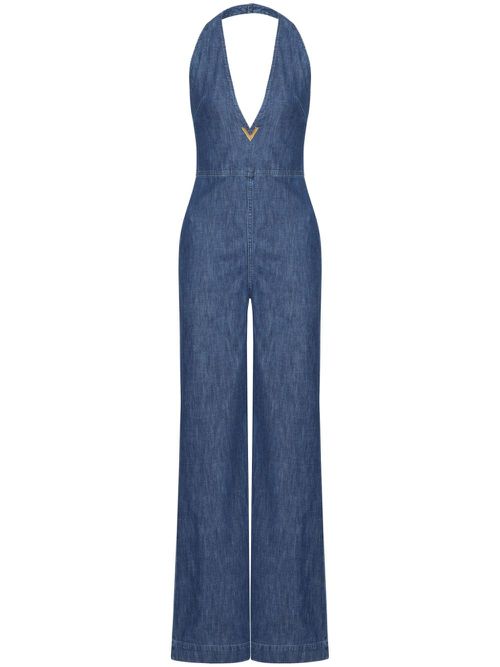 Chambray denim jumpsuit - Blue