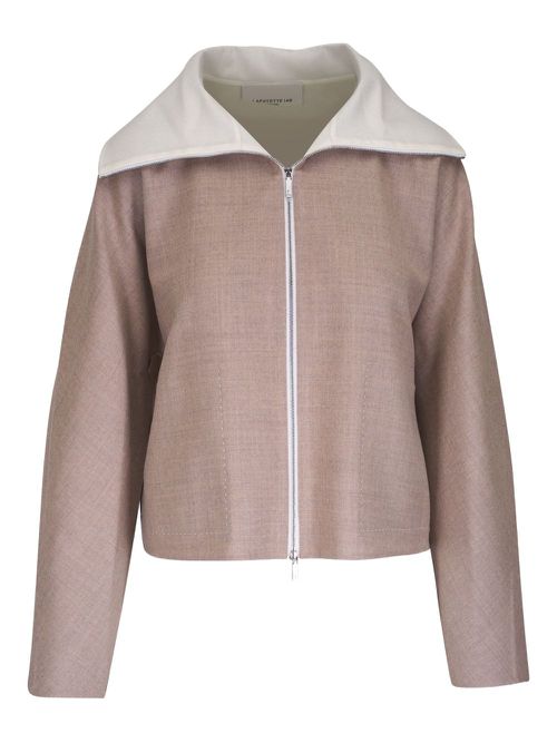 Lafayette 148 contrasting-collar jacket - Brown