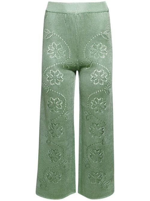 Vine Floral trousers - Green