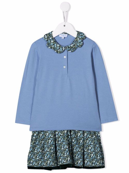 Floral-print two-piece skirt set - Blue