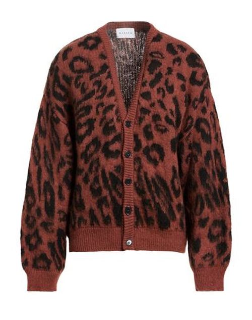 Marsēm Man Cardigan Brown Size L Polyacrylic, Mohair wool, Polyamide, Polyester