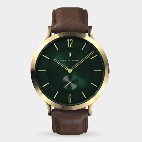The Classic Gold Green Leather Dark brown