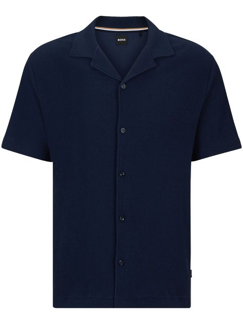 Short-sleeve cotton shirt - Blue