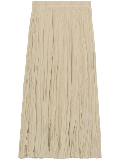 High-rise crinkled midi skirt - Neutrals