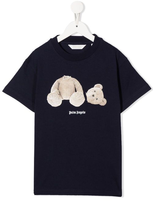Teddy Bear-print crew-neck T-shirt - Blue