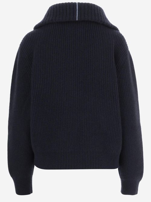 Ribbed Cashmere Sweater — Navy