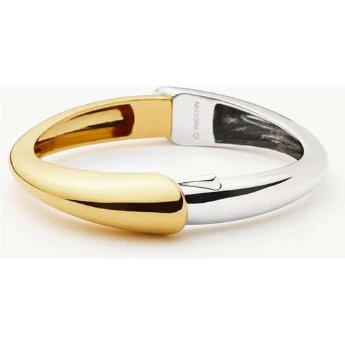 Sculptural Ridge Hinged Bangle | Mixed Meta