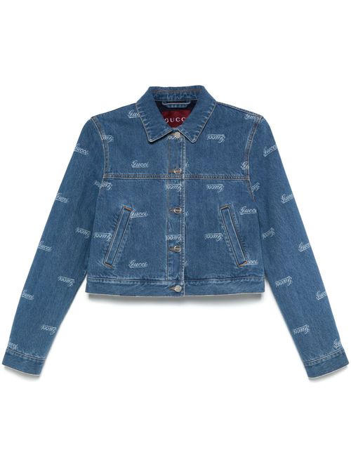 Lasered denim jacket - Blue