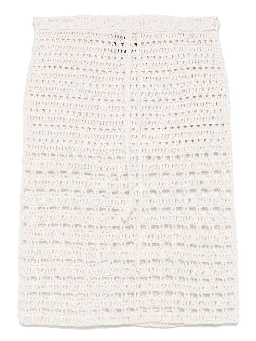 A.M.G. open-knit mini skirt - White
