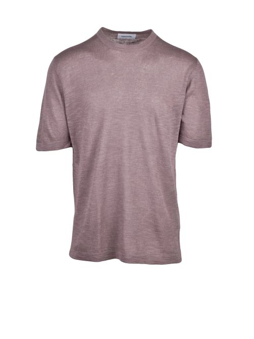 Brown Linen Cotton Knit Top
