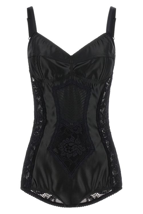 Satin And Lace Corsetry Bodysuit