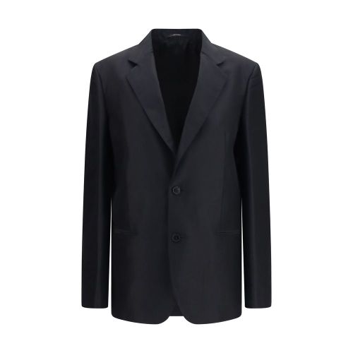 Silk Faille Blazer — Black