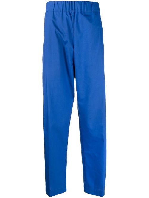 Straight-leg cotton trousers - Blue