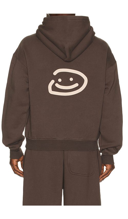 DRMERS CLUB Smiley Logo Hoodie in Cocoa Dust. M also in L, S, XL/1X