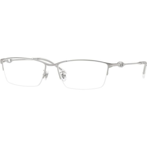 DIESEL Unisex DIESEL DL5011D 1001 Optical frames Metal Silver Transparent Squared Norma