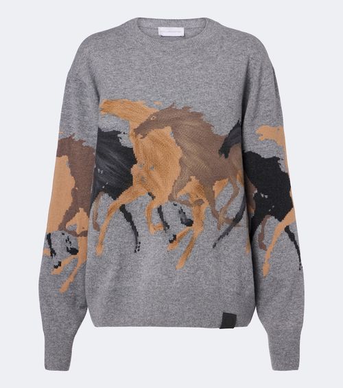 Intarsia virgin wool sweater