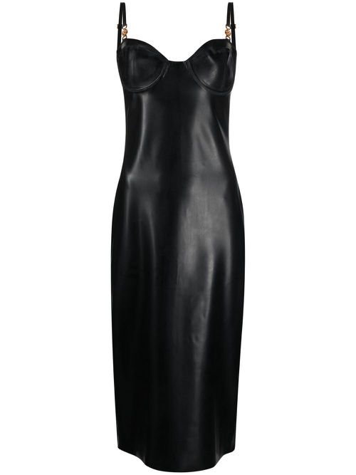 Sweetheart-neck sleeveless dress - Black