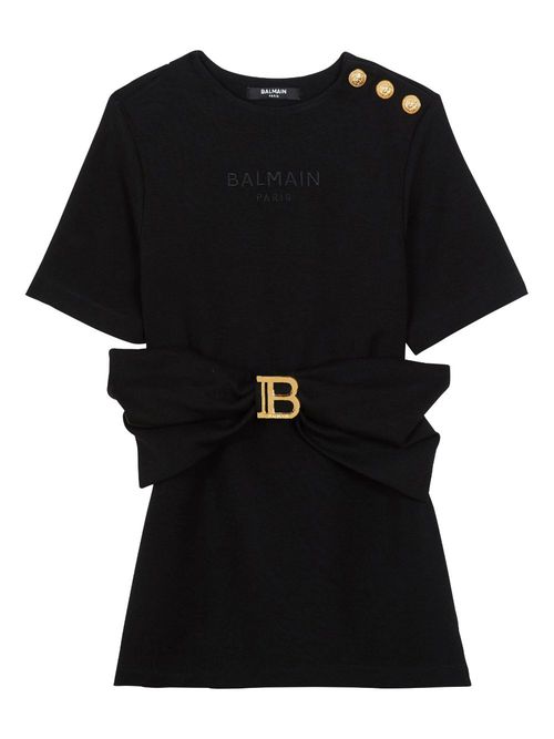 Logo-plaque T-shirt dress - Black