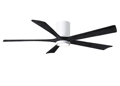 Irene 6-Speed " Ceiling Fan w/ Integrated Light Kit in White with Matte Black blade