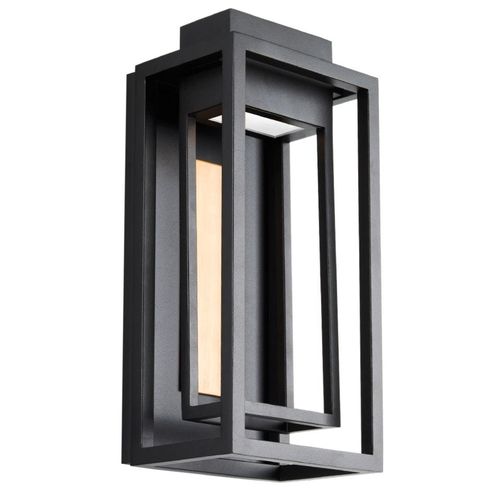 Modern Forms Dorne Outdoor Wall Light in Black and Aged Bra