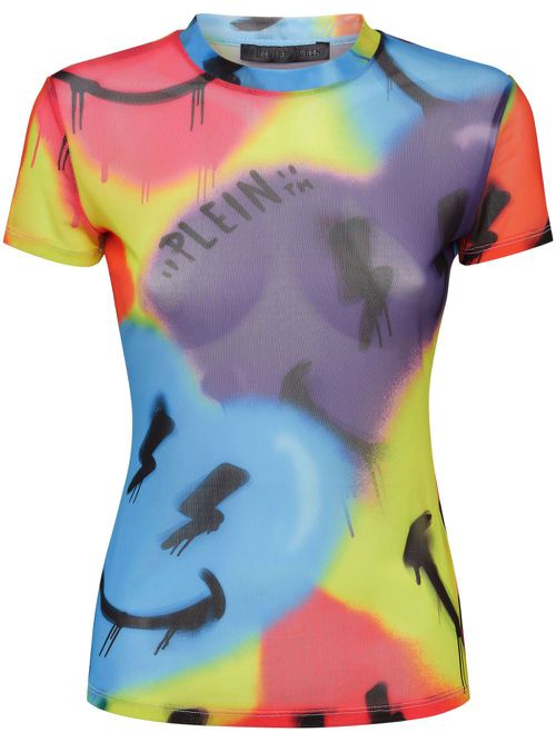 Pure Smile print T-shirt - Purple
