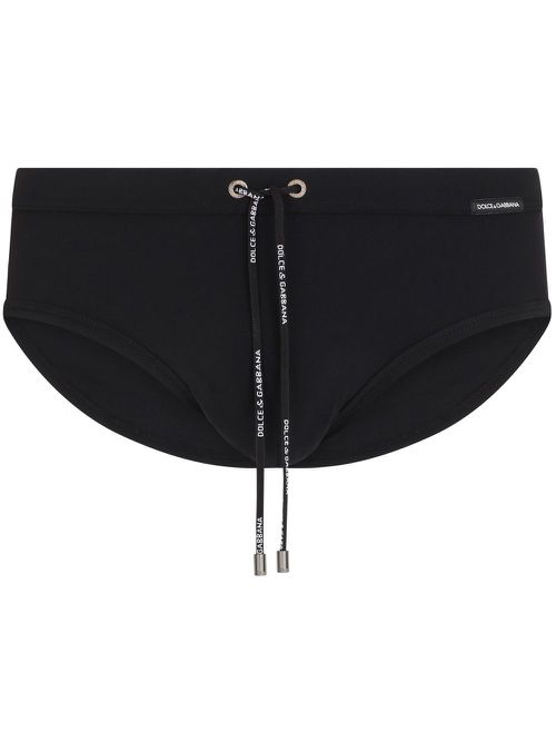 Logo tie swimming trunks - Black