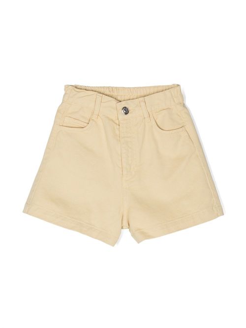 High-waist cotton shorts - Yellow