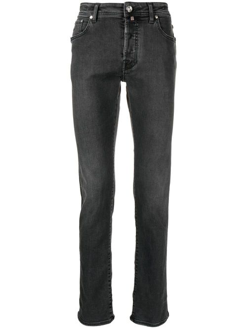 Mid-rise slim-fit jeans - Black